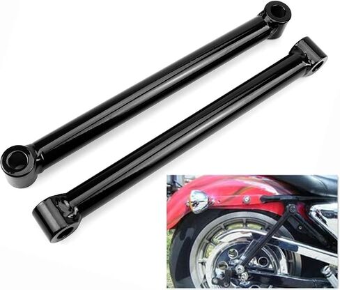 TCMI Motorcycle Rear Drop Rigid Struts (Black) Cold Rolled Steel 4 inch Lowering Link Kit Fits for Harley-Davidson Sportster 883 1200 + Dyna Motorcycle 10 inch Length Rigid Hardtail Struts in Saudi Arabia