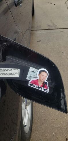 How Dare you sticker (5x5) For your gas tank/gas can/lawn mower/Die-Cut Stickers Decals/Truck/Car/Car/Van/Graphic/Snow Blower/Snow Mobile in Saudi Arabia
