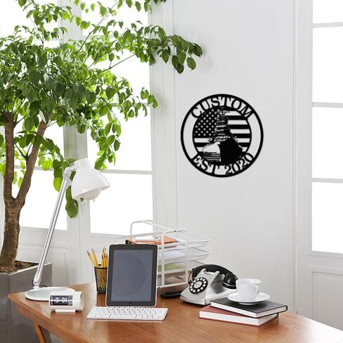 Custom Battleship Metal Wall Art Personalized Cruiser Plaque Magnetic US Navy Wall Decor Military Home Décor Gift for Navy Veterans Patriotic Warship Wall Hanging (Style 2) in Saudi Arabia