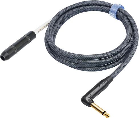 HUALEU 2-Pack 3.3Ft 1/4 بوصة الزاوية اليمنى TS ذكر إلى 1/4 بوصة TS كابل محول أنثى، 6.35 مم 1/4 بوصة موصل أحادي للقابس السفلي للجيتار/الجيتار على شكل حرف V/الجبهة التي تواجه جاك غيتار تمديد الحبل in Kuwait