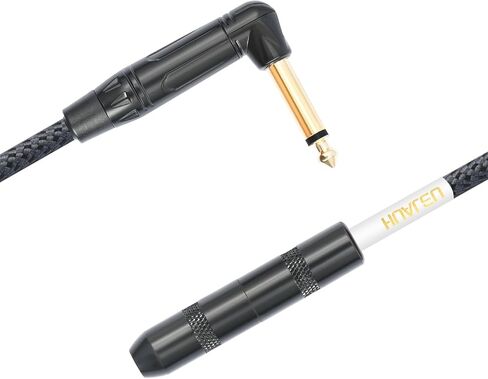 HUALEU 2-Pack 3.3Ft 1/4 بوصة الزاوية اليمنى TS ذكر إلى 1/4 بوصة TS كابل محول أنثى، 6.35 مم 1/4 بوصة موصل أحادي للقابس السفلي للجيتار/الجيتار على شكل حرف V/الجبهة التي تواجه جاك غيتار تمديد الحبل in Kuwait