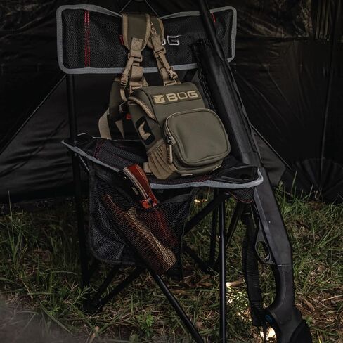 BOG Low Profile Turkey Ground Blind Chair with Rugged Construction, Aluminum Frame, Extended Seat Area, Quiet Setup, Breathable Textilene Fabric, and Carry Bag for Hunting, Shooting, and Outdoors in Kuwait