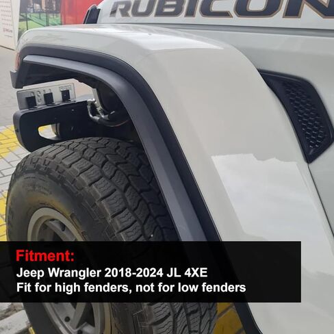 Front & Rear Fender Flares Extensions Set Fits 2018-2024 for Jeep Wrangler JL JLU Unlimited Rubicon 2/4 Doors Wheel Fender Liner (Fit High Clearance Fender Flares) in Kuwait
