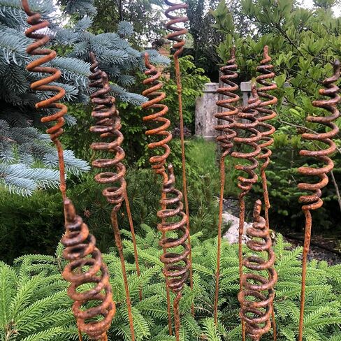 Rusty flowers set of 12, Flowers garden decor, Metal garden decor, metal yard art, outdoor metal decor, Rusty metal garden decor in Saudi Arabia