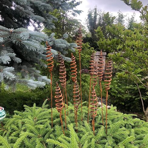 Rusty flowers set of 12, Flowers garden decor, Metal garden decor, metal yard art, outdoor metal decor, Rusty metal garden decor in Saudi Arabia