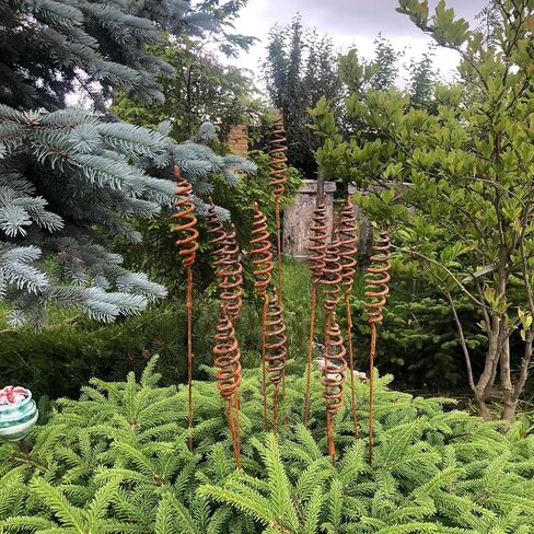 Rusty flowers set of 12, Flowers garden decor, Metal garden decor, metal yard art, outdoor metal decor, Rusty metal garden decor in Saudi Arabia