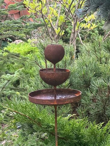 Metal Rain Catchers, Bee Cups outdoor garden decor, Bees Garden Decor, Butterfly feeder, Water station, Rusty flower garden stakes in Saudi Arabia