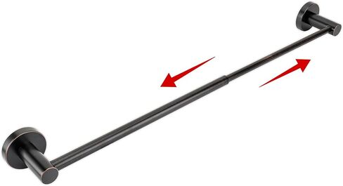 حامل مناشف اليد، رفوف المناشف الدائمة للحمام، حامل مناشف اليد للحمام وأسطح المطبخ، قضيب منشفة قابل للتعديل من الفولاذ المقاوم للصدأ 16.5-26 بوصة (أسود غير لامع) in Kuwait