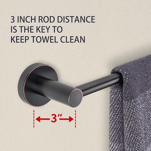 حامل مناشف اليد، رفوف المناشف الدائمة للحمام، حامل مناشف اليد للحمام وأسطح المطبخ، قضيب منشفة قابل للتعديل من الفولاذ المقاوم للصدأ 16.5-26 بوصة (أسود غير لامع) in Kuwait