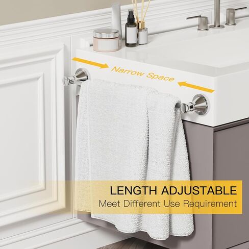 BESy قابل للتعديل البرونزية 16 إلى 28 بوصة حامل منشفة الحمام حامل منشفة الحمام، قضيب منشفة مثبت على الحائط قضيب شماعات ملحقات أجهزة الحمام نمط الفندق، الفولاذ المقاوم للصدأ، برونز مطلي بالزيت in Kuwait