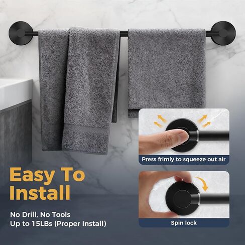 رفوف مناشف مقاس 14.6 بوصة ~ 24 بوصة للحمام، قضيب منشفة قابل للتعديل لجدار الحمام، حامل مناشف حمام من الفولاذ المقاوم للصدأ للاستحمام (فضي مصقول) in Kuwait