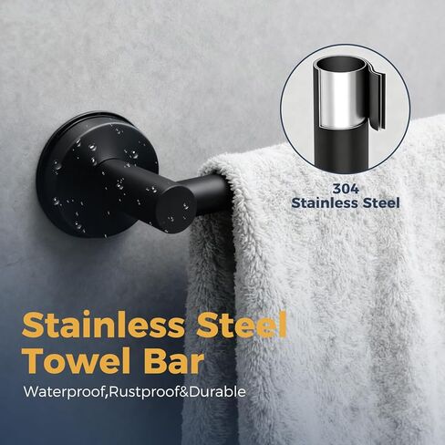 رفوف مناشف مقاس 14.6 بوصة ~ 24 بوصة للحمام، قضيب منشفة قابل للتعديل لجدار الحمام، حامل مناشف حمام من الفولاذ المقاوم للصدأ للاستحمام (فضي مصقول) in Kuwait