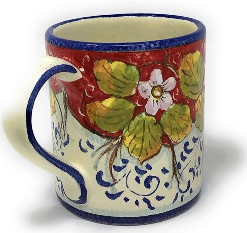 CERAMICHE D'ARTE PARRINI - Italian Ceramic Mug Cup Decorated Lemon Hand Painted Made in ITALY Tuscan Art Pottery in Saudi Arabia