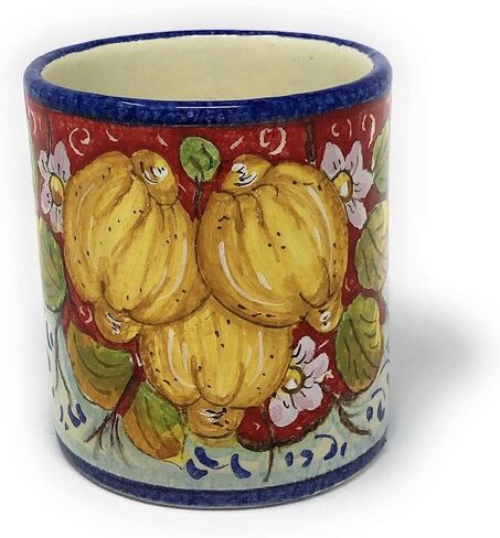 CERAMICHE D'ARTE PARRINI - Italian Ceramic Mug Cup Decorated Lemon Hand Painted Made in ITALY Tuscan Art Pottery in Saudi Arabia