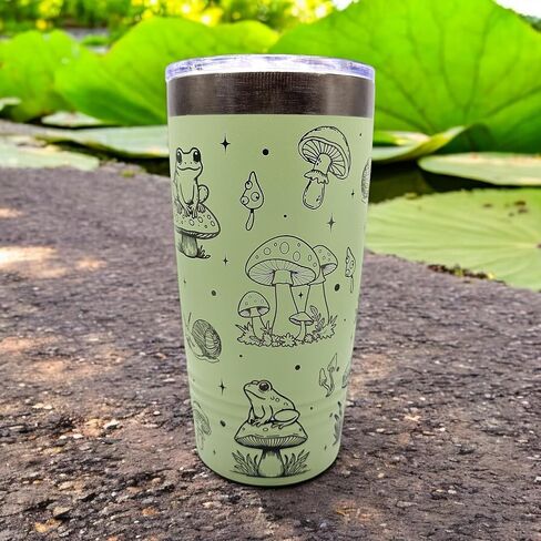 Frog Coffee Tumbler, 20oz Personalized Insulated Mug with Lid, Custom Engraved with Your Name, Choice of Color in Saudi Arabia