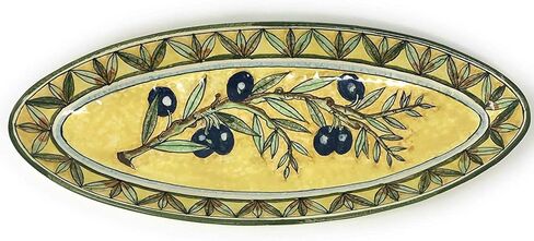 CERAMICHE D'ARTE PARRINI - Italian Ceramic Art Pottery Serving Bowl Centerpieces Tray Plate Hand Painted Decorative Olives Tuscan Made in ITALY in Saudi Arabia