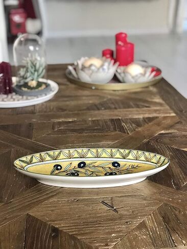 CERAMICHE D'ARTE PARRINI - Italian Ceramic Art Pottery Serving Bowl Centerpieces Tray Plate Hand Painted Decorative Olives Tuscan Made in ITALY in Saudi Arabia