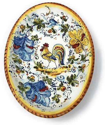 CERAMICHE D'ARTE PARRINI - وعاء تقديم فخار من السيراميك الإيطالي، صينية صغيرة بيضاوية مرسومة يدويًا بنمط الديك مونتيلوبو توسكان صنع في إيطاليا فلورنسا in Saudi Arabia
