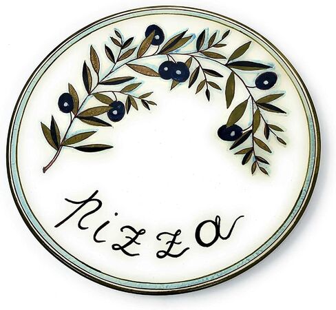 CERAMICHE D'ARTE PARRINI - Italian Ceramic Serving Set Pizza Plates Round Dinnerware Pattern Olives Country Art Pottery Hand Painted Made in ITALY Tuscany Florence in Saudi Arabia