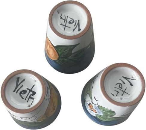 Hand Painted Italian Ceramic Shot Glasses Set of 3, 1.2 oz Mixed Fruit Design Cups (Orange, Grapes & Lemon), Small Ceramic Limoncello & Tequila Shot Glasses, Artisan Mediterranean Pottery Drinkware in Saudi Arabia