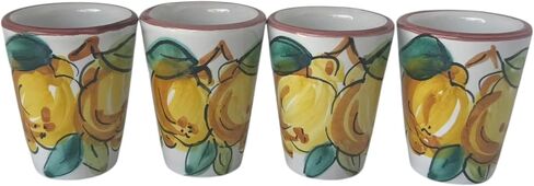 Hand Painted Lemon Ceramic Shot Glasses, Set of 4 (1.2 oz) in Saudi Arabia