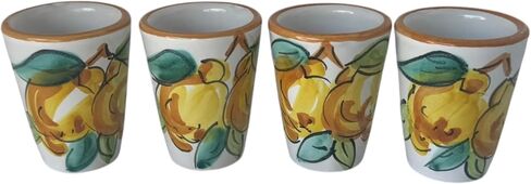 Hand Painted Lemon Ceramic Shot Glasses, Set of 4 (1.2 oz) in Saudi Arabia
