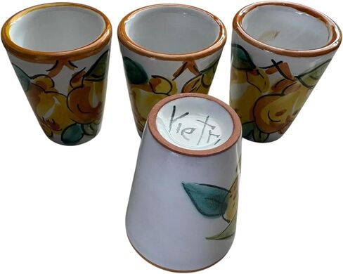 Hand Painted Lemon Ceramic Shot Glasses, Set of 4 (1.2 oz) in Saudi Arabia