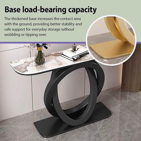 Modern Console Table Sofa Table, Narrow Long Sofa Table,with Geometric Metal Frame,with Thick Marble Tabletop,for Corridor/Entrance/Living Room/Bedroom(A,120cm/47.2in) in Saudi Arabia