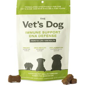 مضغ الكلب البيطري لدعم مناعة الحمض النووي، وحساسية الكلاب ومضغ المناعة + مكمل الورك والمفاصل للكلاب، فطر ذيل الديك الرومي العضوي، الكركم، عشب الشعير، نكهة كبد الدجاج (30 قطعة) in Kuwait