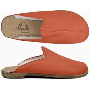 Golden Horn Pomegranate Color Artisan Handcrafted Genuine Leather Grounding Barefoot Shearling Slipper For Men Wide Toe Box Flexible Sole Lightweight Breathable Eco-Friendly Grounding Minimalist Shoes in Saudi Arabia