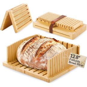قطاعة خبز احترافية عريضة للغاية مقاس 12.8 بوصة للعجين المخمر والأرغفة الحرفية - تصميم مغناطيسي قابل للتوسيع، فتحة قطع قابلة للتعديل وقابلة للطي وخالية من الخدش - مثالية للاستخدام المنزلي في الخبز والمخبوزات in Kuwait