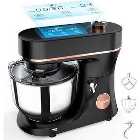 Stand Mixer 6QT Kitchen Mixer with LED Smart Touchscreen, 11-Speed Tilt-Head Mixer with Timer, 4 Preset Menus, Stainless Steel Bowl, Dough Hook, Whisk, Beater,Green in Kuwait