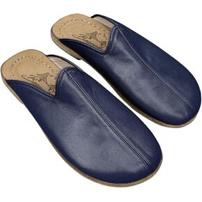 Pierre Loti Navy Blue Color Artisan Handcrafted Genuine Leather Grounding Barefoot Slipper For Men Wide Toe Box Flexible Sole Lightweight Breathable Eco-Friendly Grounding Minimalist Shoes in Saudi Arabia