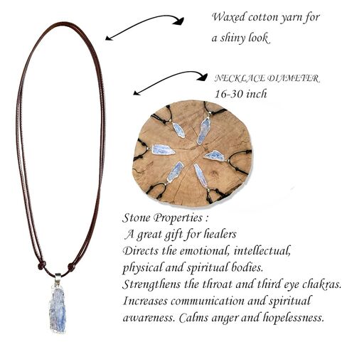 قلادة كريستال من الأحجار الكريمة الطبيعية مع قلادة حجر - تميمة للحماية وشفاء الشاكرا، مجوهرات مصنوعة يدويًا مع حقيبة هدايا، من الكوارتز الدخاني (فضي) in Kuwait