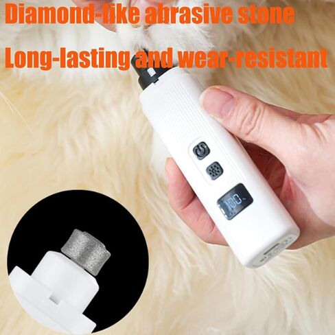 Cat Nail, Safe Cut Cat Nail Trimmer, Nail Trimmer, Two Adjustable with 360° Grinding Settings, Low-Vibration Ultra-Quiet Under 40db ＆ Powerful Enough for All Cats ＆Dogs (White) in Saudi Arabia