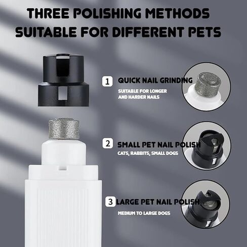 Cat Nail, Safe Cut Cat Nail Trimmer, Nail Trimmer, Two Adjustable with 360° Grinding Settings, Low-Vibration Ultra-Quiet Under 40db ＆ Powerful Enough for All Cats ＆Dogs (White) in Saudi Arabia