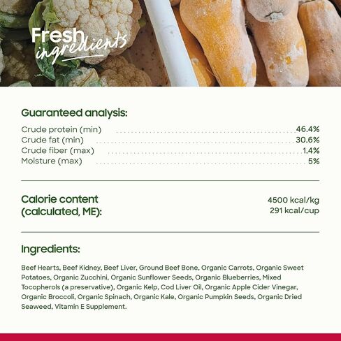 smallbatch Freeze-Dried Beef Dog Food – Grain Free, Organic Produce – Raw Dehydrated Beef Small Bites, High Protein Complete Meal or Topper – Humanely Raised, Made in USA, 7oz in Saudi Arabia