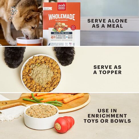 The Honest Kitchen Wholemade Whole Grain Beef, Oat & Salmon Dehydrated Senior Dog Food, 7lb Bag (Makes 28lbs) in Saudi Arabia