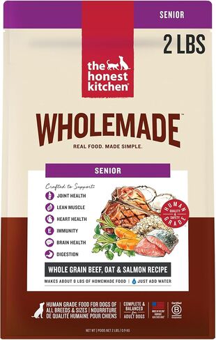 The Honest Kitchen Wholemade Whole Grain Beef, Oat & Salmon Dehydrated Senior Dog Food, 7lb Bag (Makes 28lbs) in Saudi Arabia