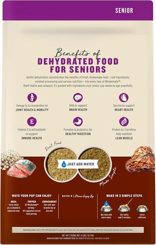The Honest Kitchen Wholemade Whole Grain Beef, Oat & Salmon Dehydrated Senior Dog Food, 7lb Bag (Makes 28lbs) in Saudi Arabia