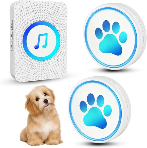 Dog Door Bell for Potty Training, Smart Wireless Doggie Doorbell to Go Outside, 1000 Feet Long Range with IP65 Waterproof Super-Light Touch Button, 60 Melodies & Adjustable Volume (Black) in Saudi Arabia
