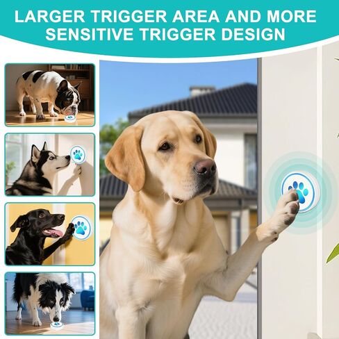 Dog Door Bell for Potty Training, Smart Wireless Doggie Doorbell to Go Outside, 1000 Feet Long Range with IP65 Waterproof Super-Light Touch Button, 60 Melodies & Adjustable Volume (Black) in Saudi Arabia