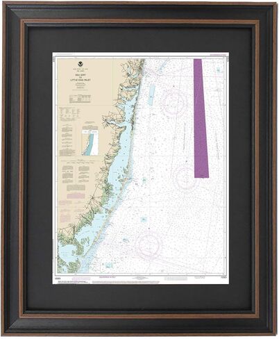 Framed Nautical Map 12323 : Sea Girt to Little Egg Inlet, NJ- Standard Size. Handmade in USA in Saudi Arabia