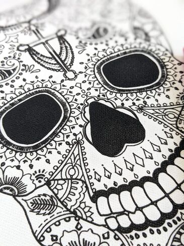 لوحة قماشية تحمل علامة Sugar Skull مسبقًا | قماش معبأ ممتد مقاس 8 × 8 بوصات | قماش مرسوم مسبقًا | فن DIY | حفلة الطلاء و SIP | قماش مصنوع يدويًا ممتاز | حفلة الرسم in Saudi Arabia