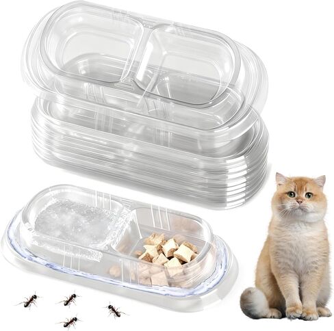 30 Pcs Disposable Cat Bowls with Ant Proof Moats - No Spill Double Bowl Tray for Stray & Outdoor Cats, Travel & Feeding - 30 Day Supply in Saudi Arabia