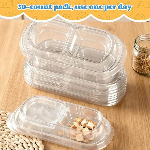 30 Pcs Disposable Cat Bowls with Ant Proof Moats - No Spill Double Bowl Tray for Stray & Outdoor Cats, Travel & Feeding - 30 Day Supply in Saudi Arabia