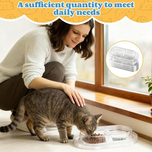 30 Pcs Disposable Cat Bowls with Ant Proof Moats - No Spill Double Bowl Tray for Stray & Outdoor Cats, Travel & Feeding - 30 Day Supply in Saudi Arabia