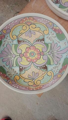 Mexican Talavera Pottery Large Serving Bowl, Handpainted Ceramic Pasta Bowl, Fruit Bowl, Hand Crafted Decorative Bowl for Salad Party Serving Bakeware Handmade Mexico Kitchen Art Unique Gift Platter in Saudi Arabia