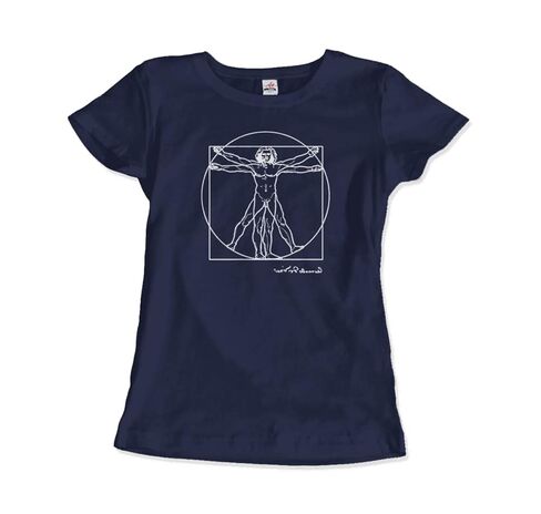تي شيرت ليوناردو دافنشي، Vitruvian Man Sketch (للبالغين والأطفال وأكمام قصيرة وطويلة) in Kuwait