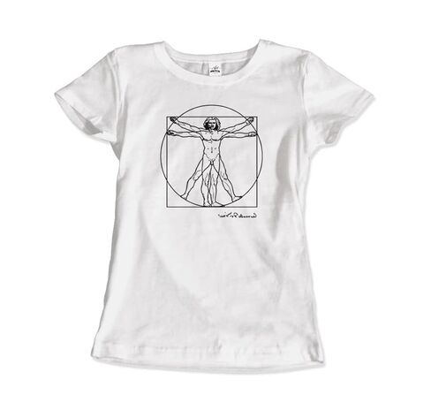 تي شيرت ليوناردو دافنشي، Vitruvian Man Sketch (للبالغين والأطفال وأكمام قصيرة وطويلة) in Kuwait